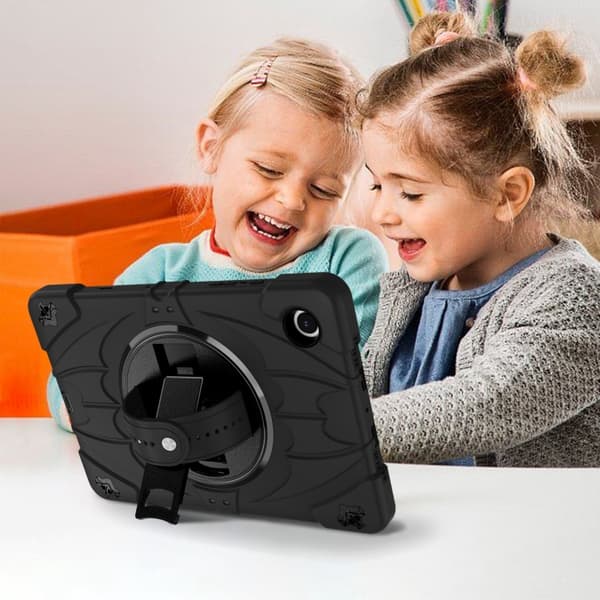 Samsung Galaxy Tab A8 Bat Hand Grip Ställning Tabletfodral Svart