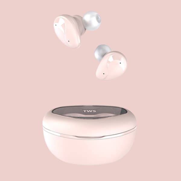 Mini trådlöst headset med laddningsdisplay ENC Bluetooth-headset Rosa