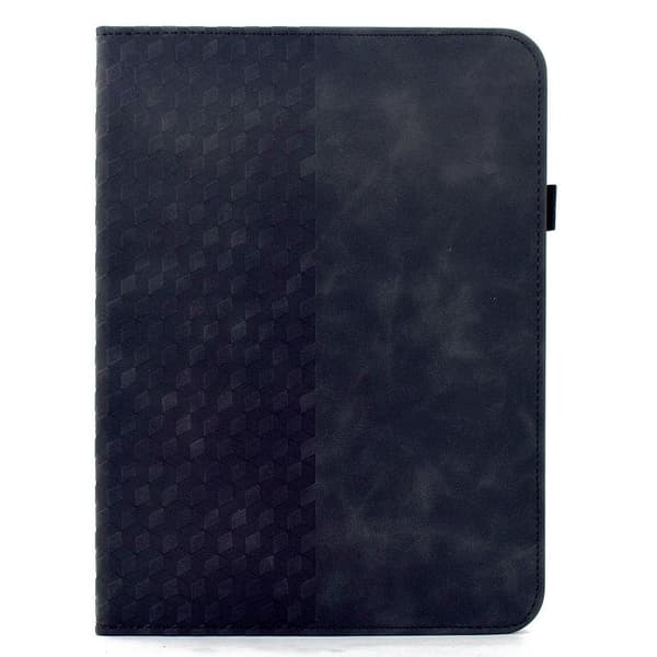 iPad mini 2024 / mini 6 Skal - Rotatable Rhombus Prägad Smart Läderfodral Svart