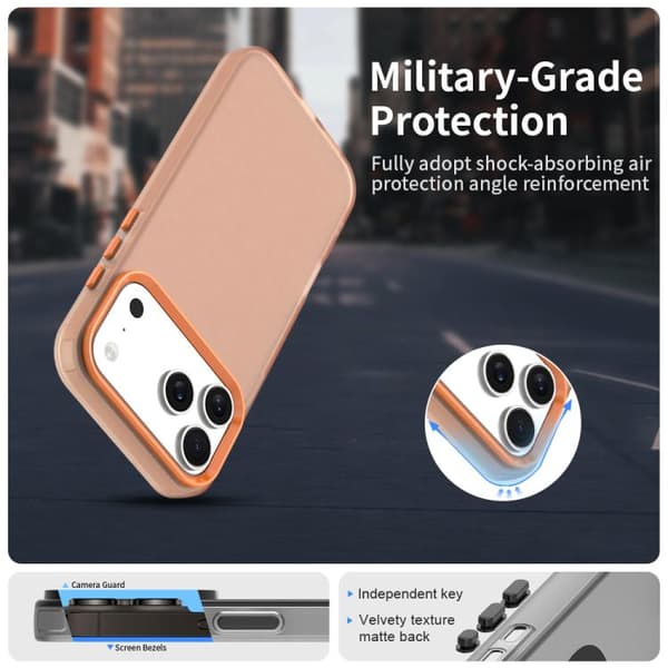 iPhone 18 Pro Max / iPhone 17 Pro Max Skal - Candy PC Hybrid TPU Stöttålig Orange