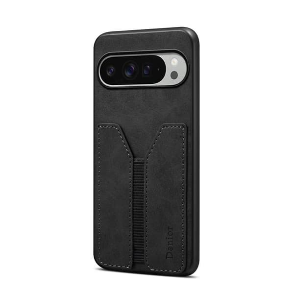 för Pixel 10 Pro XL Skal med Denior D07 DV Elastisk Kortfack PU Baksida Svart