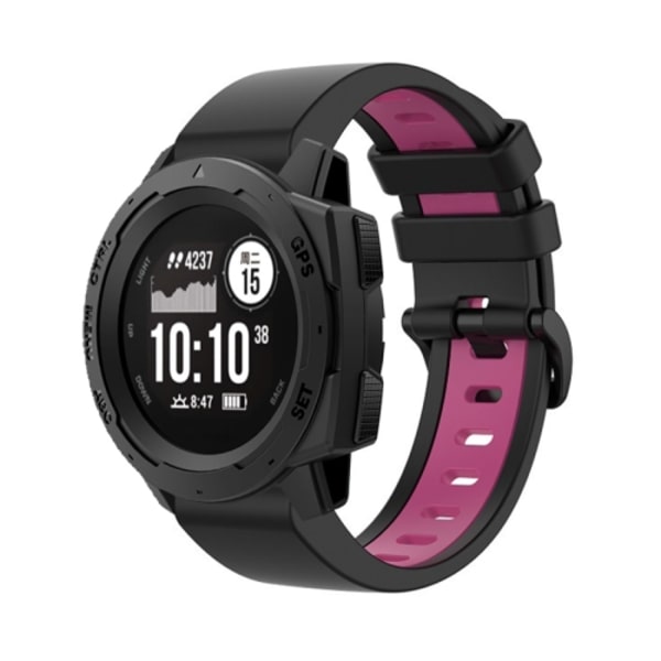 För Garmin Instinct 22 mm silikon watch i två färger Black-Pink