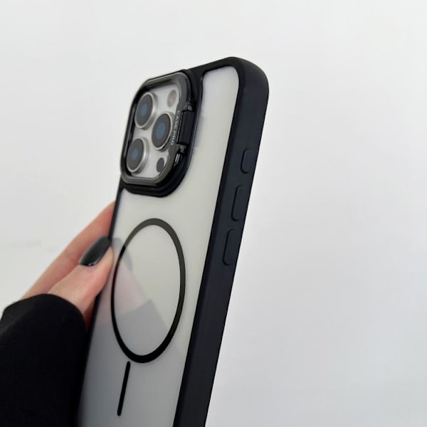 iPhone 16 Pro MagSafe Magnetisk Skal med PC Linshållare Grå