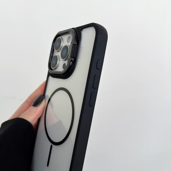 iPhone 16 Pro Max MagSafe Magnetisk Skal med PC Linshållare Orange