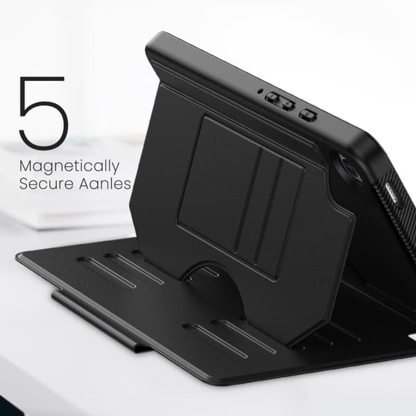 Samsung Galaxy Tab A9 / A11 Magnetiskt läderfodral Svart