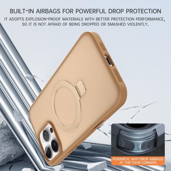 iPhone 16 Pro Max Skal med Skin-feel Ring MagSafe Hållare Mörkblå