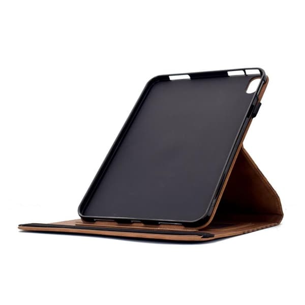 iPad mini 2024 / mini 6 Skal - Rotatable Rhombus Prägad Smart Läderfodral Brun