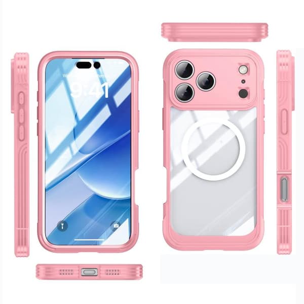 iPhone 18 Pro Max / iPhone 17 Pro Max Skal - Livsvattentålig MagSafe Magnetisk Robust Telefonfodral Rosa