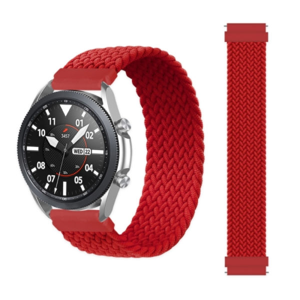 För Garmin Vivoactive 3 Justerbar Nylon flätad Elasticity Watch Band Red 125mm