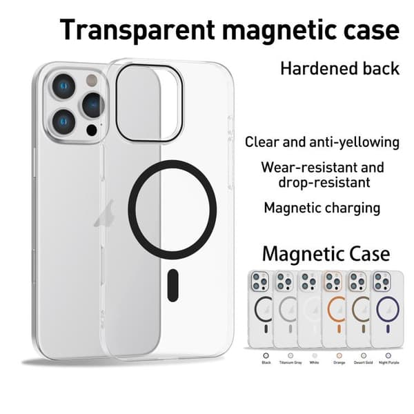 iPhone 16 Pro Klar PC Injicerad MagSafe Skal Titangrå