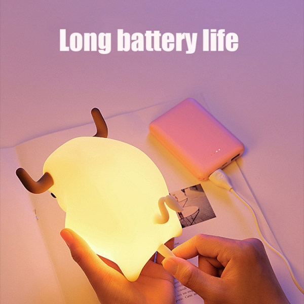 BD-NL-11 Ko Silikonlampa USB Dimbar Nattlampa Barn Sänglampa Timing Sovande Ljus(Gult Ljus)