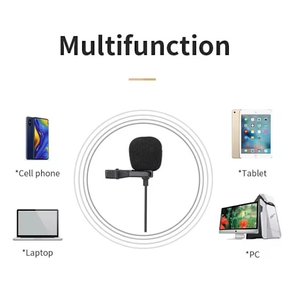 JMARY MC-R2 Intervju Videoinspelning Mic Lavalier Typ-C Port Trådbunden Mikrofon, Längd: 2m