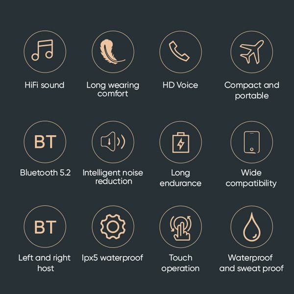 JOYROOM MG-C05 TWS HIFI Mini Bluetooth Trådlösa Öronproppar Vit