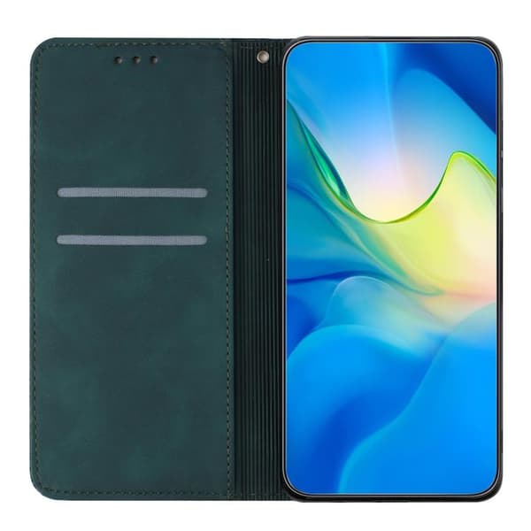 Redmi Note 14 Pro 4G - Etnisk Pr präglad Läderfodral med Adsorption Blå