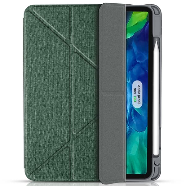 iPad Pro 12.9 2022/2021/2020 Skal - Mutural Multi-fold Smart Läderfodral Mörkgrön