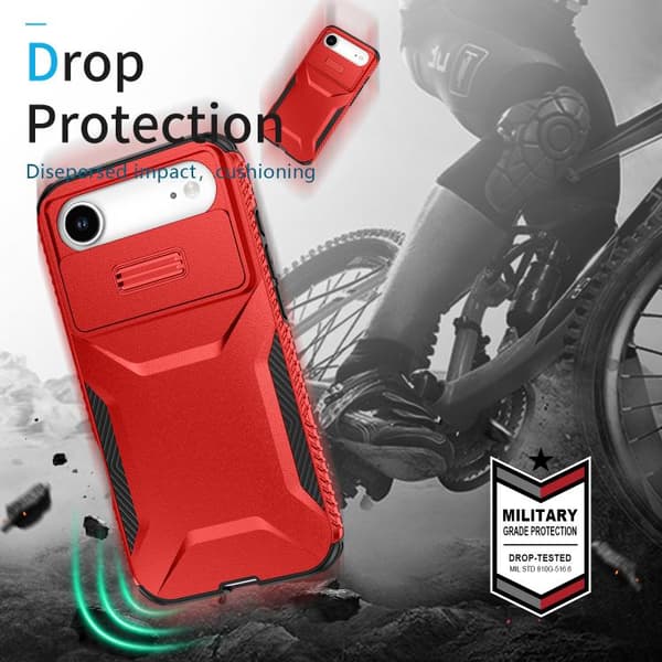 iPhone 17 Air Skal med Sliding Camshield Röd