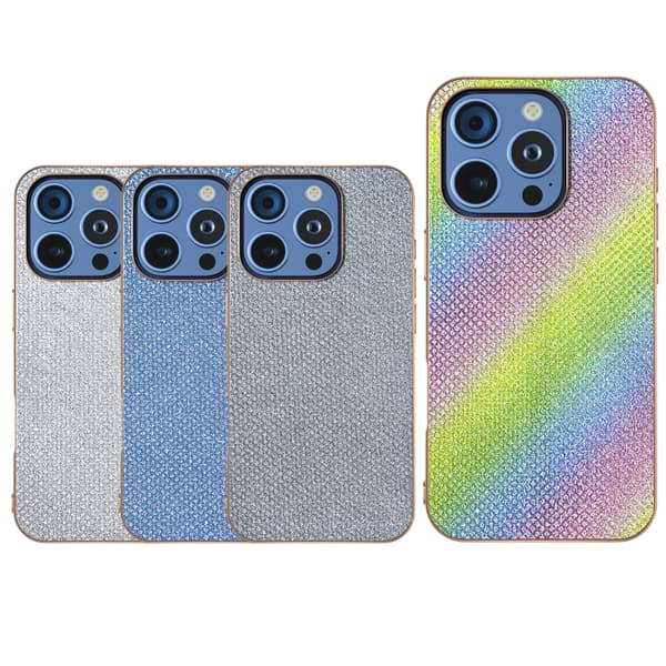 iPhone 16 Pro Max Nano Pläterad Diamanttextur Skal - Elegant och Skyddande Mobilskal Regnbåge