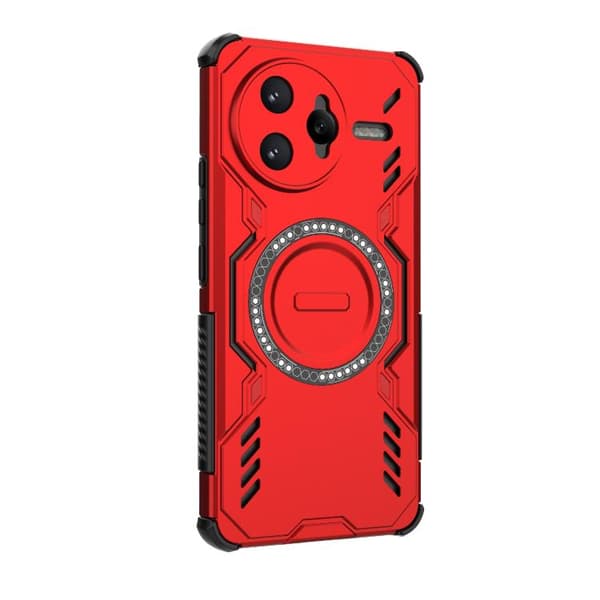 Redmi K80 Pro 5G - Butterfly Armor MagSafe Magnetisk Ring Stötsäker Mobilskal Röd