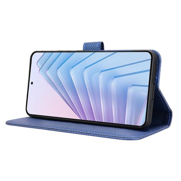 Redmi Note 14 4G - EU Version Diamanttextur Läderfodral Blå