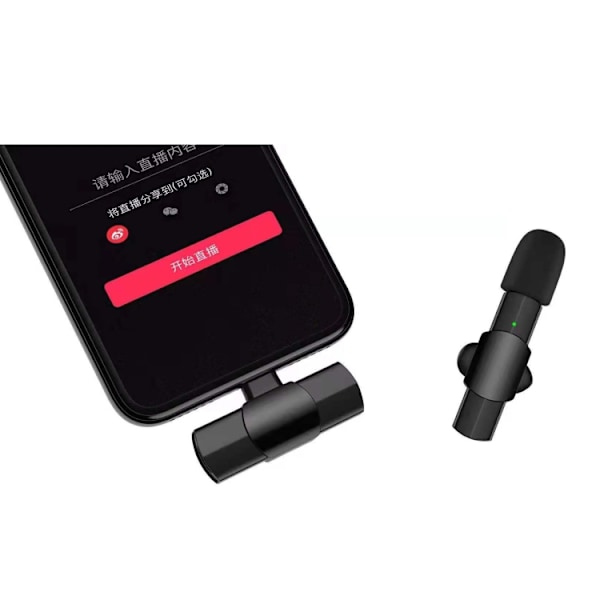 Mini Lavalier-mikrofon med Type-C / USB-C-gränssnitt (svart)