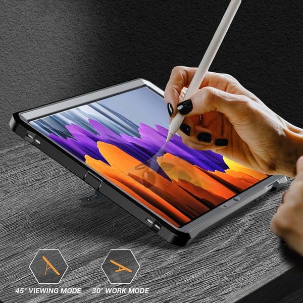 Samsung Galaxy Tab S7/S8 Explorer PC + TPU Skyddsfodral med Penna Grå