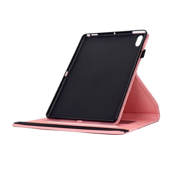 iPad mini 2024 / mini 6 Skal med Rotatable Byggblock Prägling - Smart Läderfodral Rosa