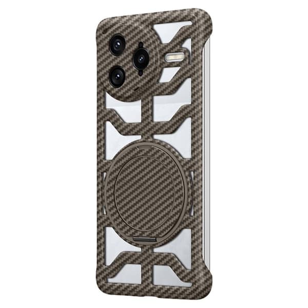Redmi K80 Pro - Hållet Kolfiber Rotationsfäste MagSafe fodral Guld