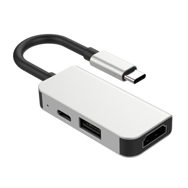 3-i-1 Multifunktionell USB-C / Typ-C till PD USB-C / Typ-C + Micro USB + HDTV Hub Dockningsstation