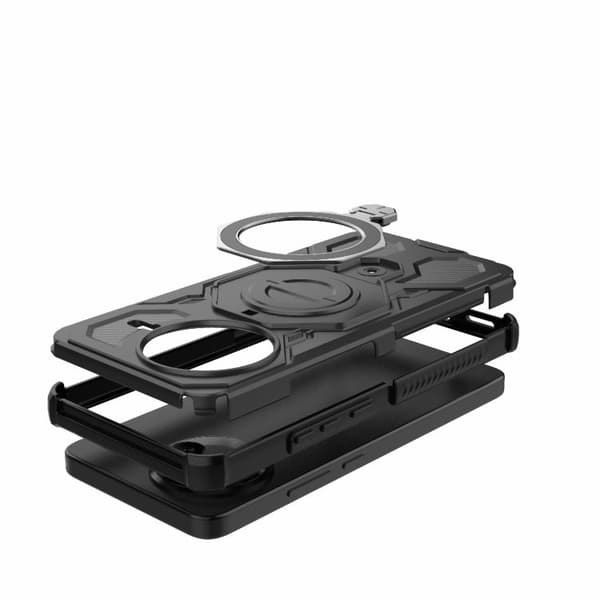 Redmi K80 J-20 - Solid Färgad MagSafe Magnetisk TPU+PC Mobilskal Svart