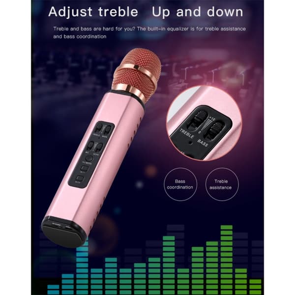 K6 Bärbar Inre Magnetisk Dubbel Högtalare Bluetooth Telefon Dator Mikrofon (Rosa)