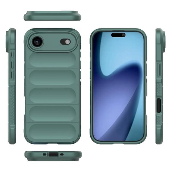 iPhone 17 Air Skal Magic Shield TPU + Flanell Mörkgrön