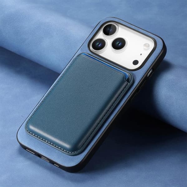 iPhone 18 Pro Max / iPhone 17 Pro Max Retro Magsafe Kortväska PU Bakskal Blå