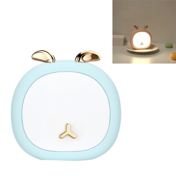 Kreativ multifunktionell USB-laddningsläslampa sänglampa mjuk nattlampa, stil: Kanin (blå)
