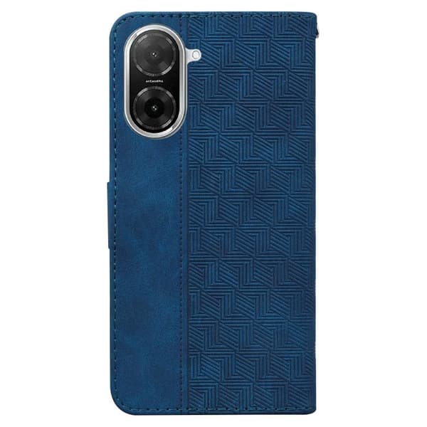 Redmi A5 4G - Geometriskt Prägling Läderfodral Blå