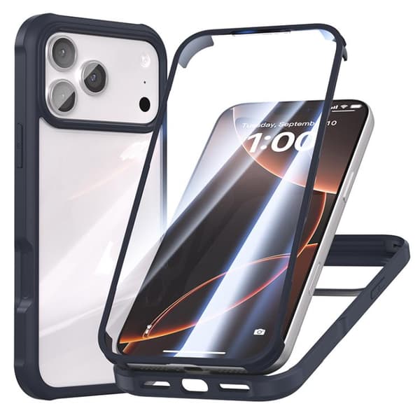 iPhone 18 Pro Max / iPhone 17 Pro Max Skal - dubbelsidigt plastglas Blå
