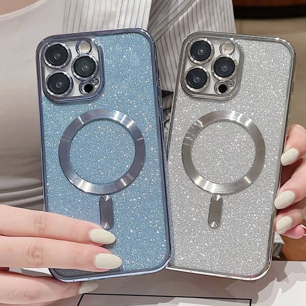 iPhone 16 Pro Glitter Electropläterad MagSafe TPU Skal Guld