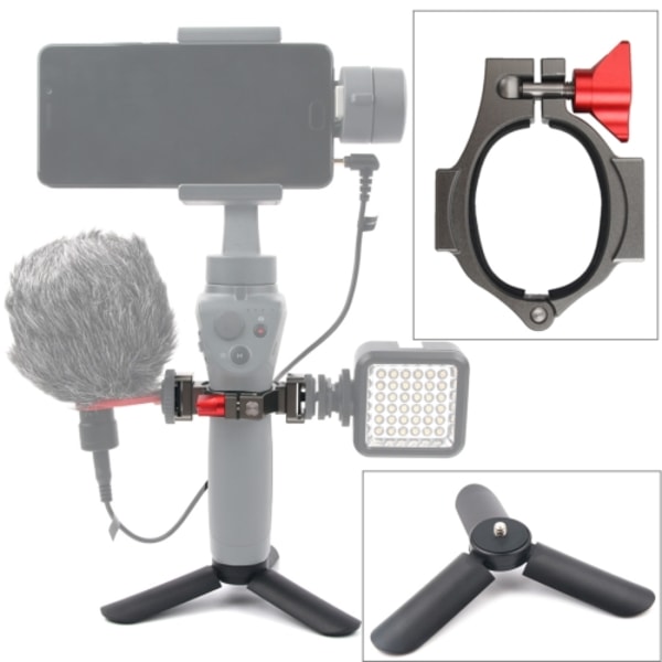 Mini Tripod Mount + Flashlight Extension Bracket för DJI OSMO Mobile 2