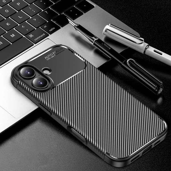 iPhone 17 Skal - Kolfibertextur - Stöttålig TPU