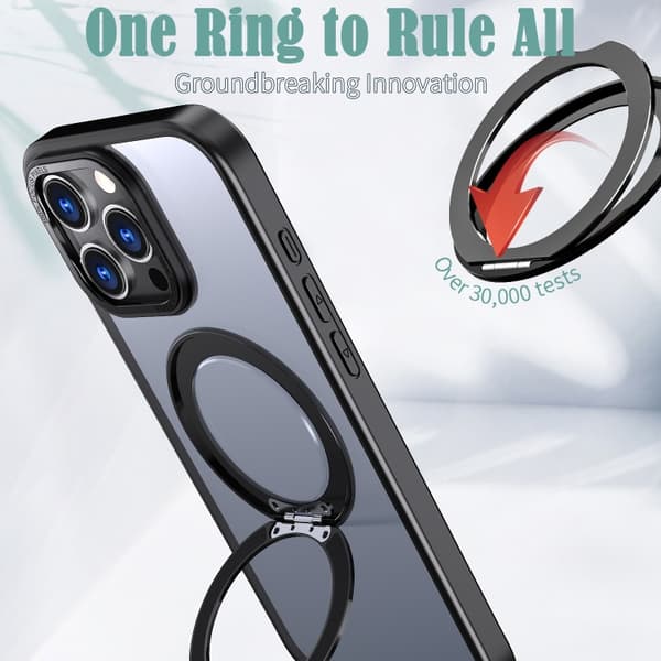 iPhone 16 Pro Wing Series MagSafe Magnetisk Ringhållare Skal Svart