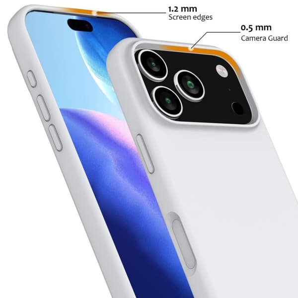 iPhone 17 Pro Shockproof Silikon Skal med MagSafe Vit