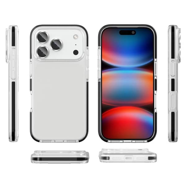 iPhone 18 Pro Max / iPhone 17 Pro Max Skal - Tvåfärgad Stötsäker Hög Transparens TPU Svart