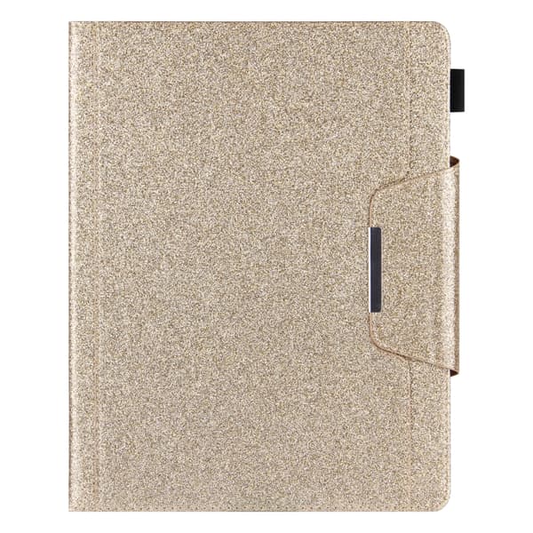 iPad Pro 11 2024 Glitter Metallspänne Skal Läder Fodral Guld