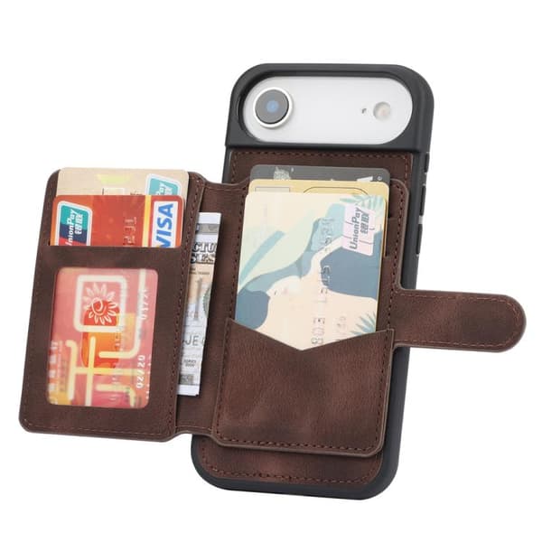 iPhone 17 Air Skal med RFID-skydd och PU-kortficka - Känsla av dröm Kaffe