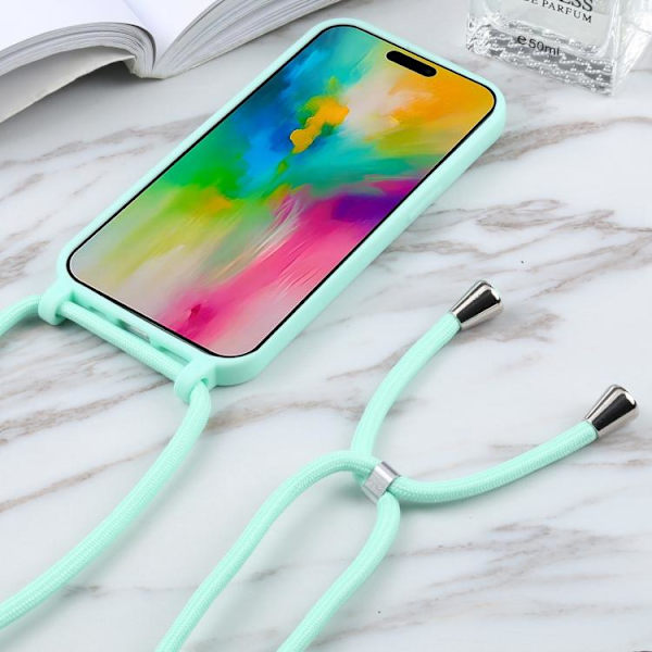 iPhone 17 Pro Max Skal - Candyfärger med Lanyard Mintgrön