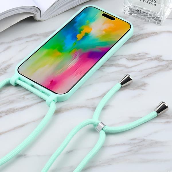 iPhone 18 Pro Max / iPhone 17 Pro Max Skal - Candyfärger med Lanyard Mintgrön