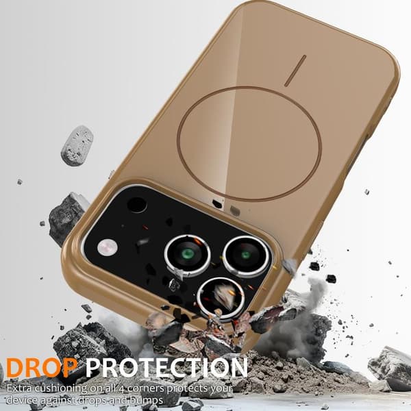 iPhone 18 Pro Max / iPhone 17 Pro Max Skal - Glansigt TPU, Stötsäker MagSafe med Lanyard Guld