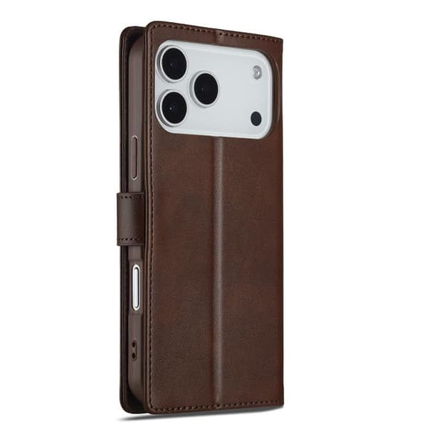 iPhone 18 Pro / iPhone 17 Pro Skal - Kalvtextur med Horisontell Vändning Brun