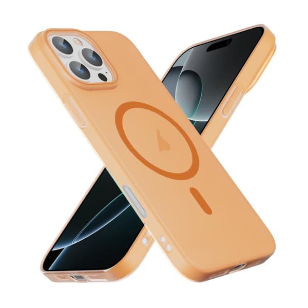 iPhone 16 Pro Max Translucent Frosted Skal med MagSafe Orange