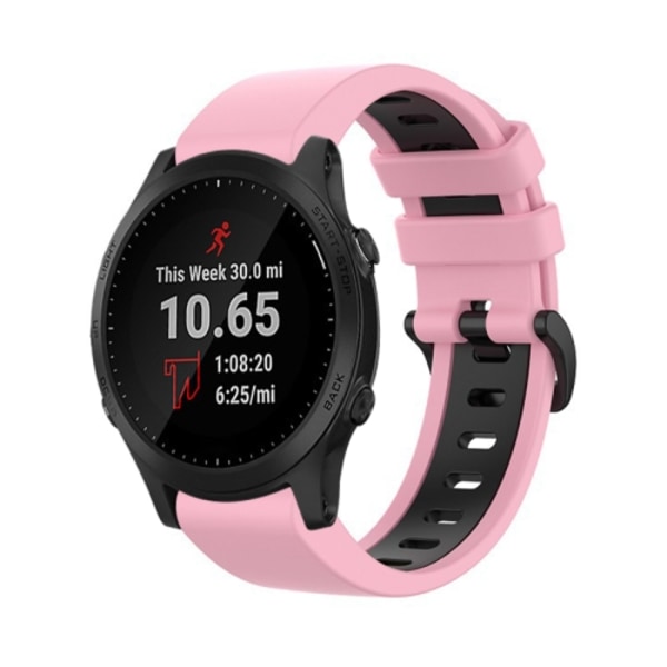 För Garmin Forerunner 945 22mm silikon watch i två färger Pink-Black