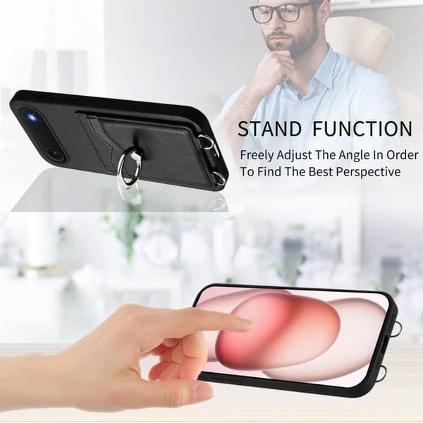 iPhone 17 Air Ring Card Holder Skal Svart